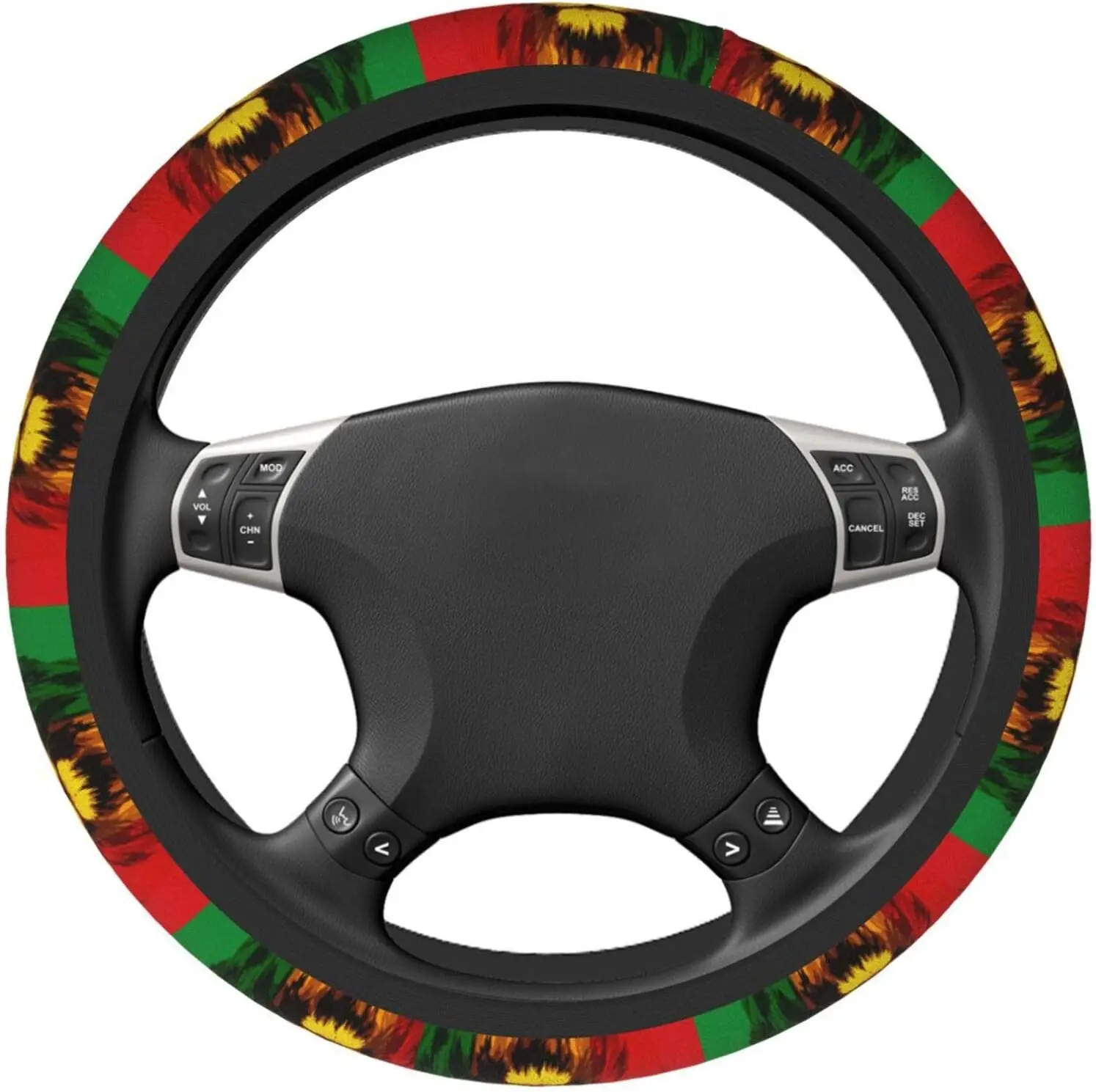 Rasta Flag Lion Steering Wheel Cover Car Wheel Cover Wheel Protector Breathable Anti Slip Lightweight Soft Car Accessories