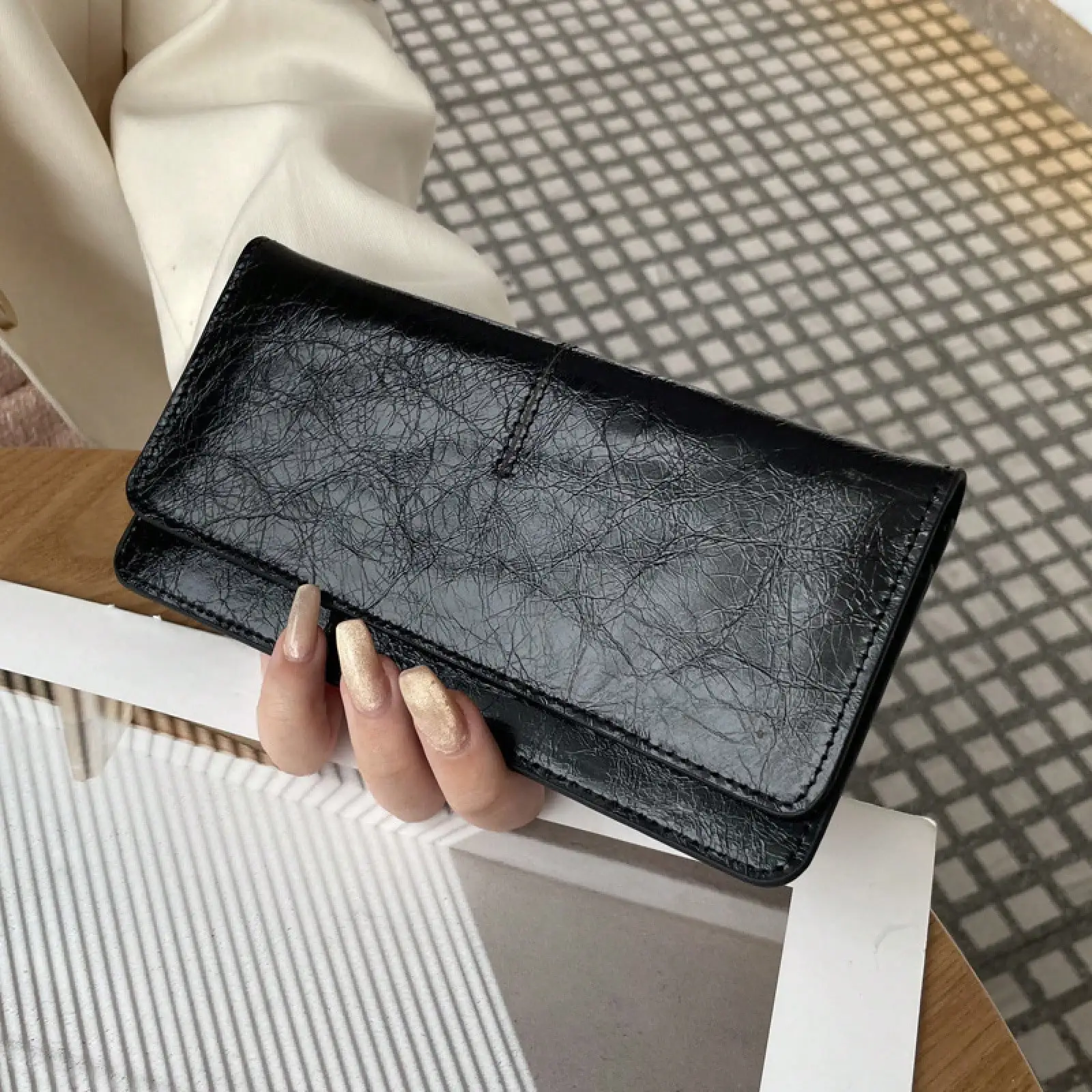 

Genuine Leather Long Wallet For Women, Versatile New Model, Soft Leather, Ultra-Thin Wallet With Card Holder, Compact And Stylis