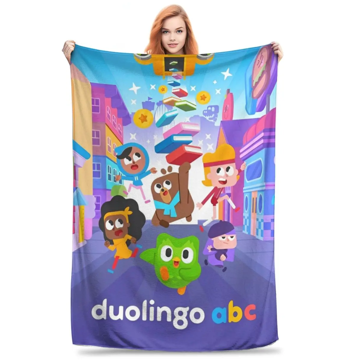 Duolingo Abc Blanket Ultra Soft Throw Blankets for Bed Multiple Sizes Rug Piece