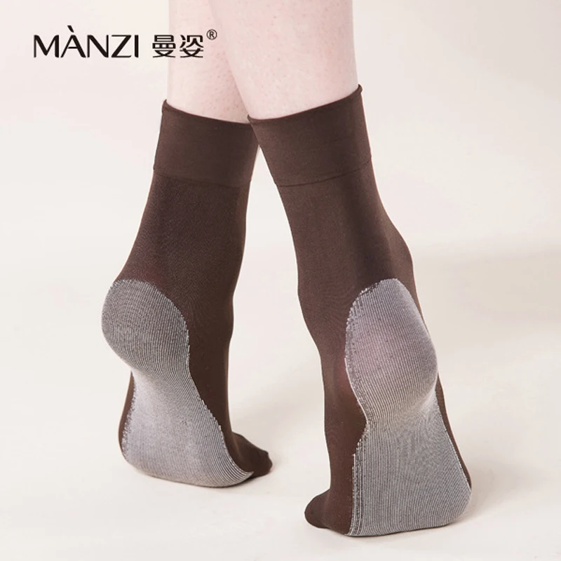 Short Velvet Socks for Women, Bamboo Charcoal Fiber Sole, Antiskid, Antibacterial, Anti-Odor, Thick Nylon Silk,Spring and Summer