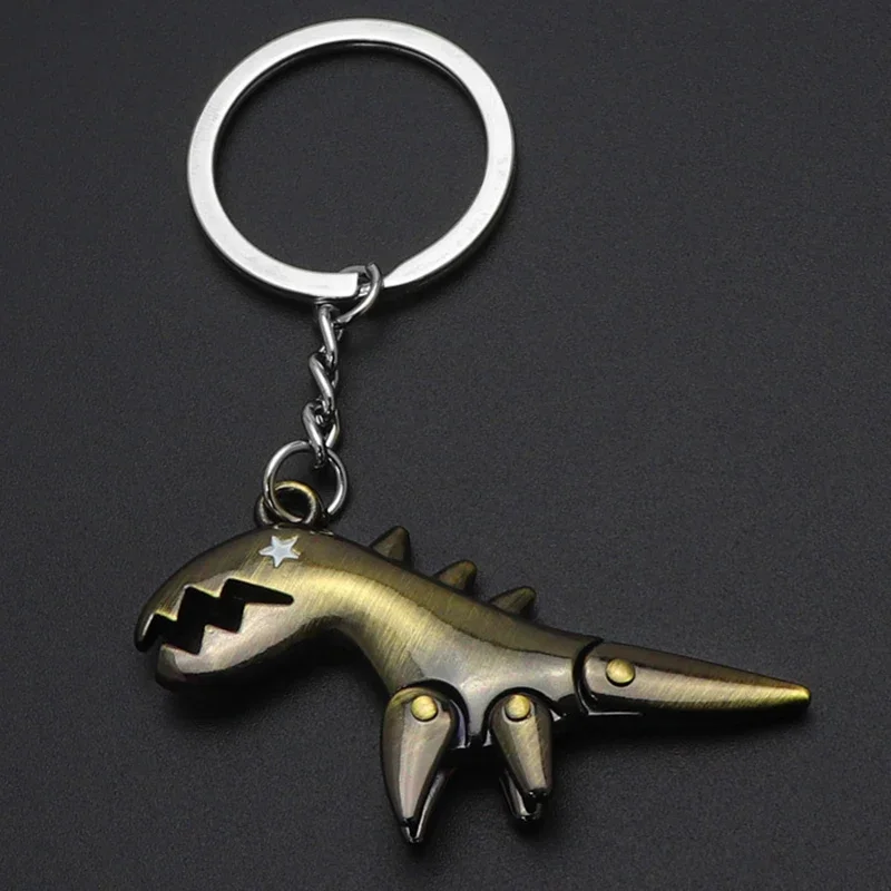 1Pc High Quality Metal Key Bag Keychain Gun Black Domineering Dinosaur Pendant Key Chain Removable Star Eye Key Ring Best Gift