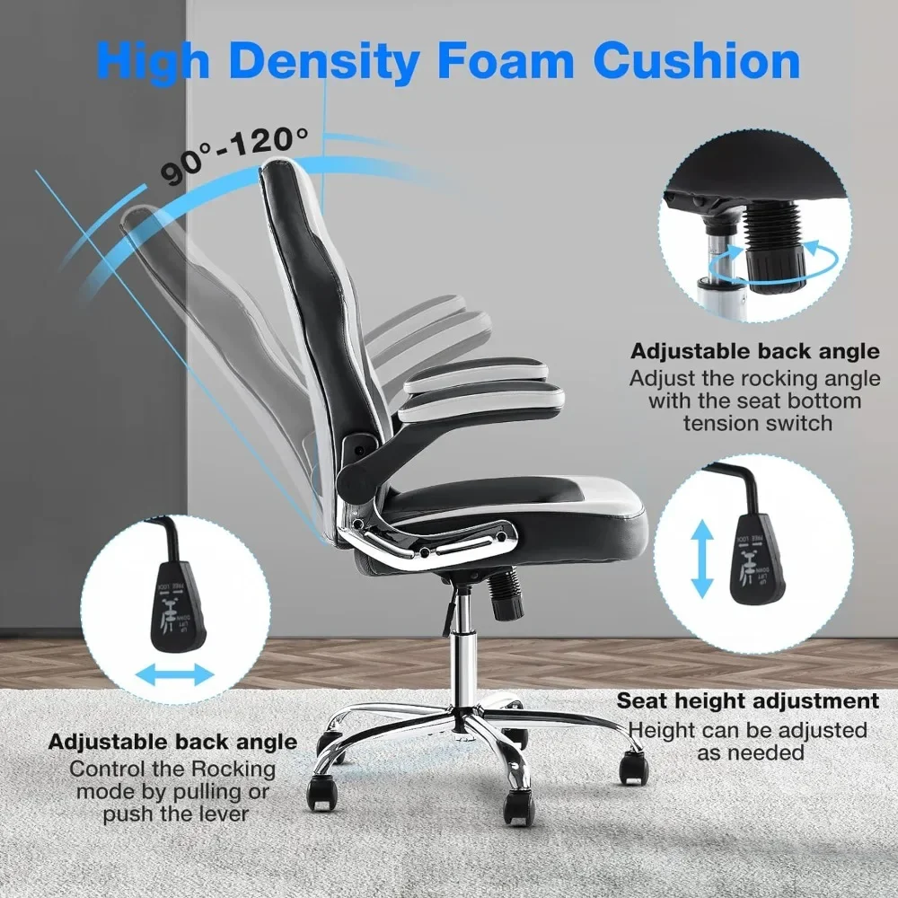 Gaming computer office ergonomic desks and chairs, armrests, neck pillows and built-in lumbar adjustment