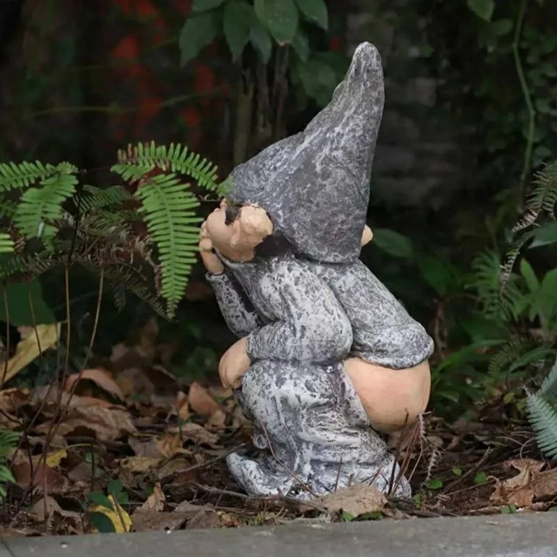 Creative Design Resin Crafts Funny Gnome Statue Garden Decoration Dwarf Taking A Shit Ornament Home Courtyard Lawn Decoration
