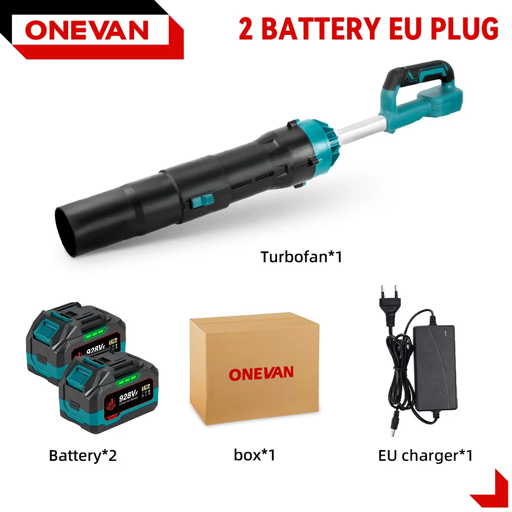 ONEVAN 8000W Borstelloze Elektrische Turbo Blower Jet Fan 400 M/S Afneembare Gewelddadige Sneeuw Stof Auto Droger Voor Makita 18V Batterij Pin
