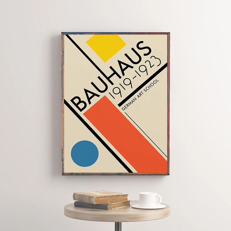 Bauhaus Retro Abstract Canvas Poster Pop Art Geometric Print Modern Wall Art Picture for Living Room Dormitory Home Decoration