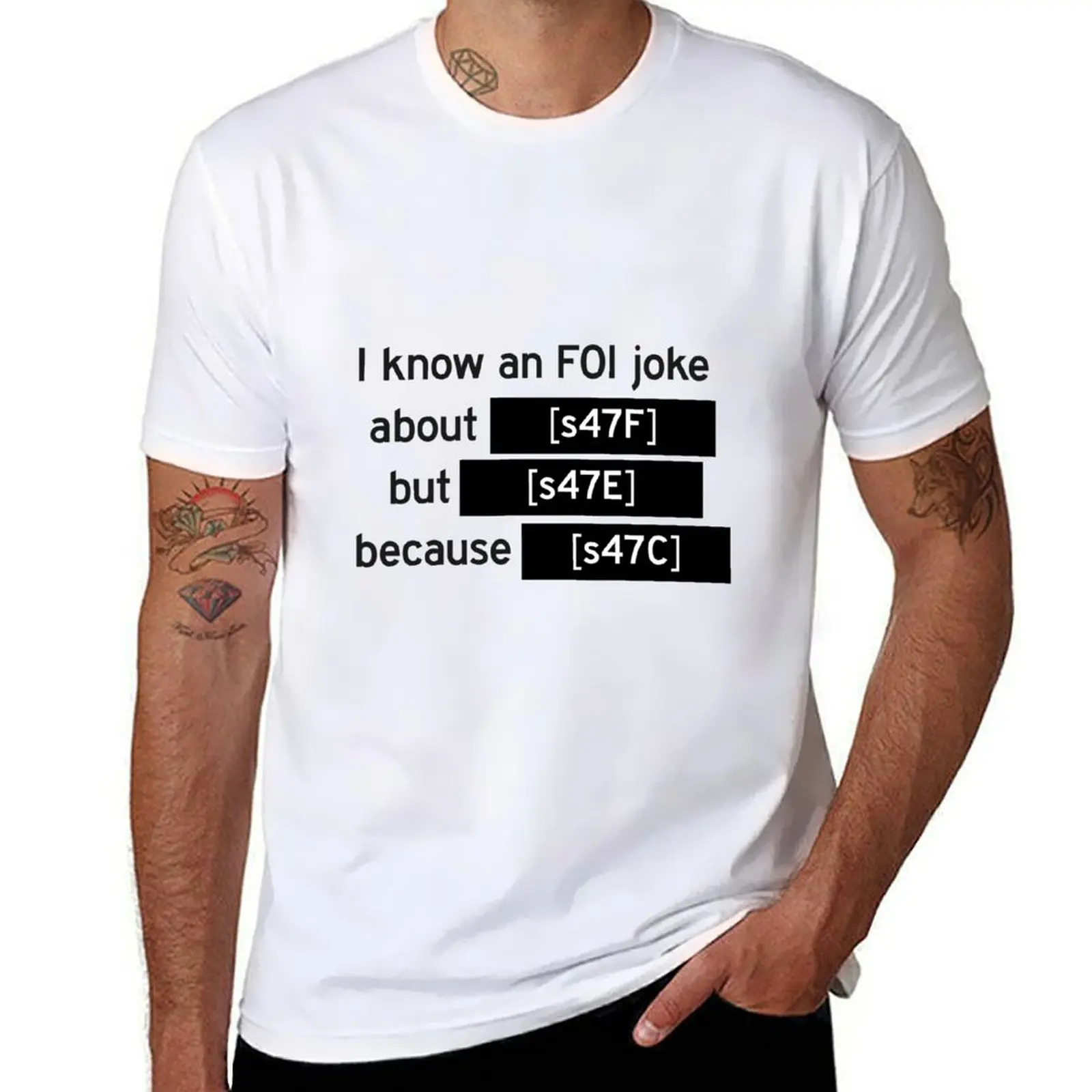 

FOI Joke [redacted] T-Shirt man t shirt cotton t shirt man cotton essential t shirt T-shirt