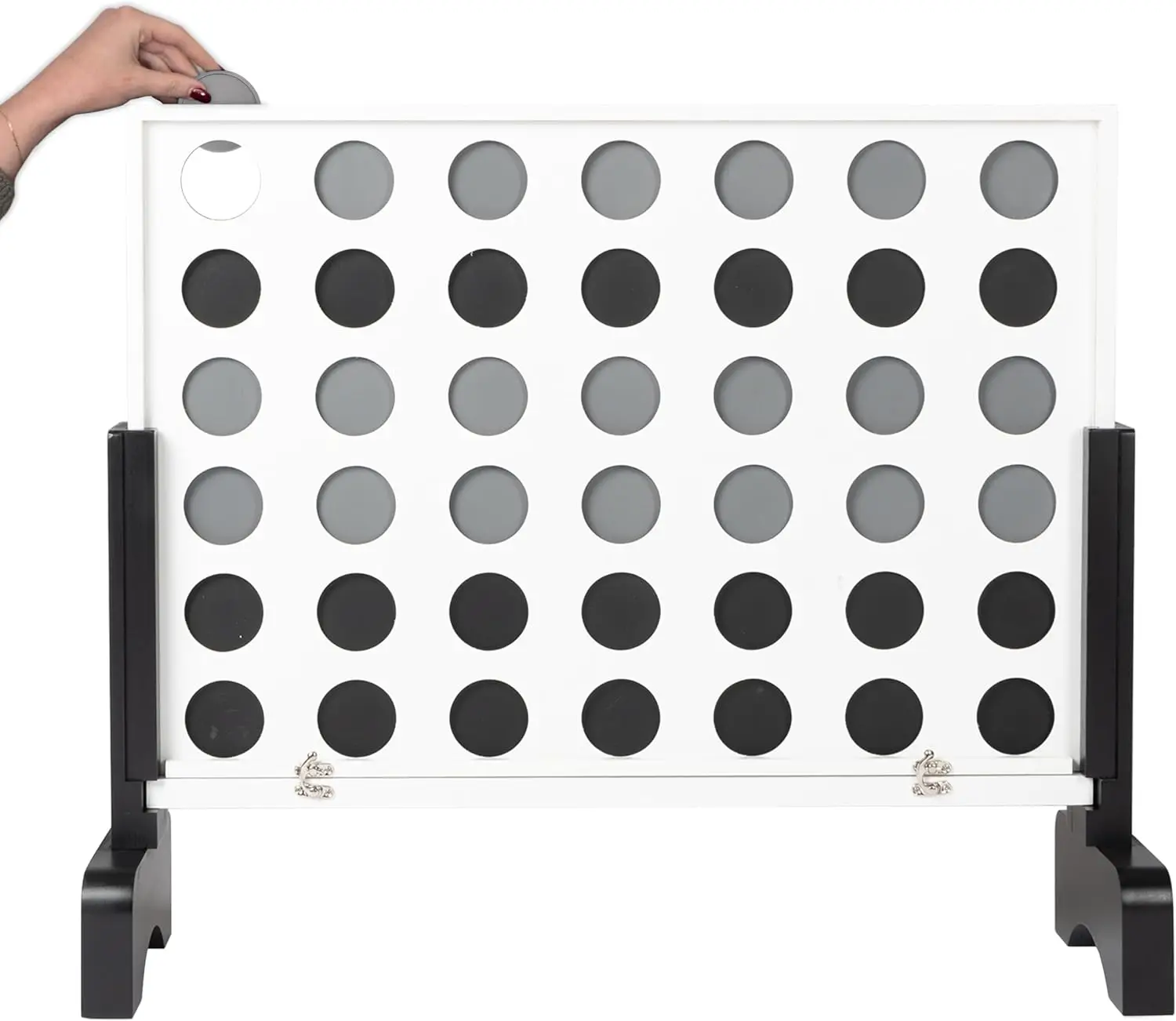 

Wooden Giant 4 in a Row Game Outdoor - 4 in a Row Board Game Outdoor with Coins, Case and Rules