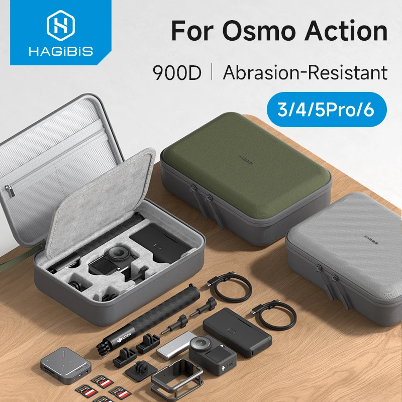 Hagibis Tragetasche für DJI Osmo Action 5 Pro/6/4/3 Actionkamera Tragbare Reise-Aufbewahrungstasche für Adventure Combo Zubehör