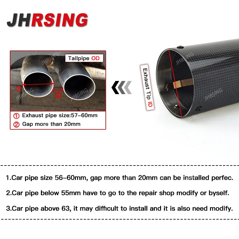 Exhaust Tip Muffler Pipe Cover carbon fiber Exhaust Muffler Tailpipe For VW CC Passat Tiguan Audi JETTA SAGITAR POLO GOLF 7