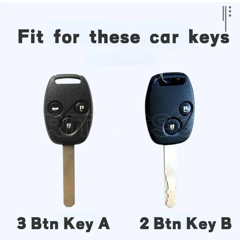 Carbon ABS  Car Key Case Cover KeyChain Ring Holder for Honda Accord Civic CRV Pilot Remote Key 2 3 Buttons Protect Cover