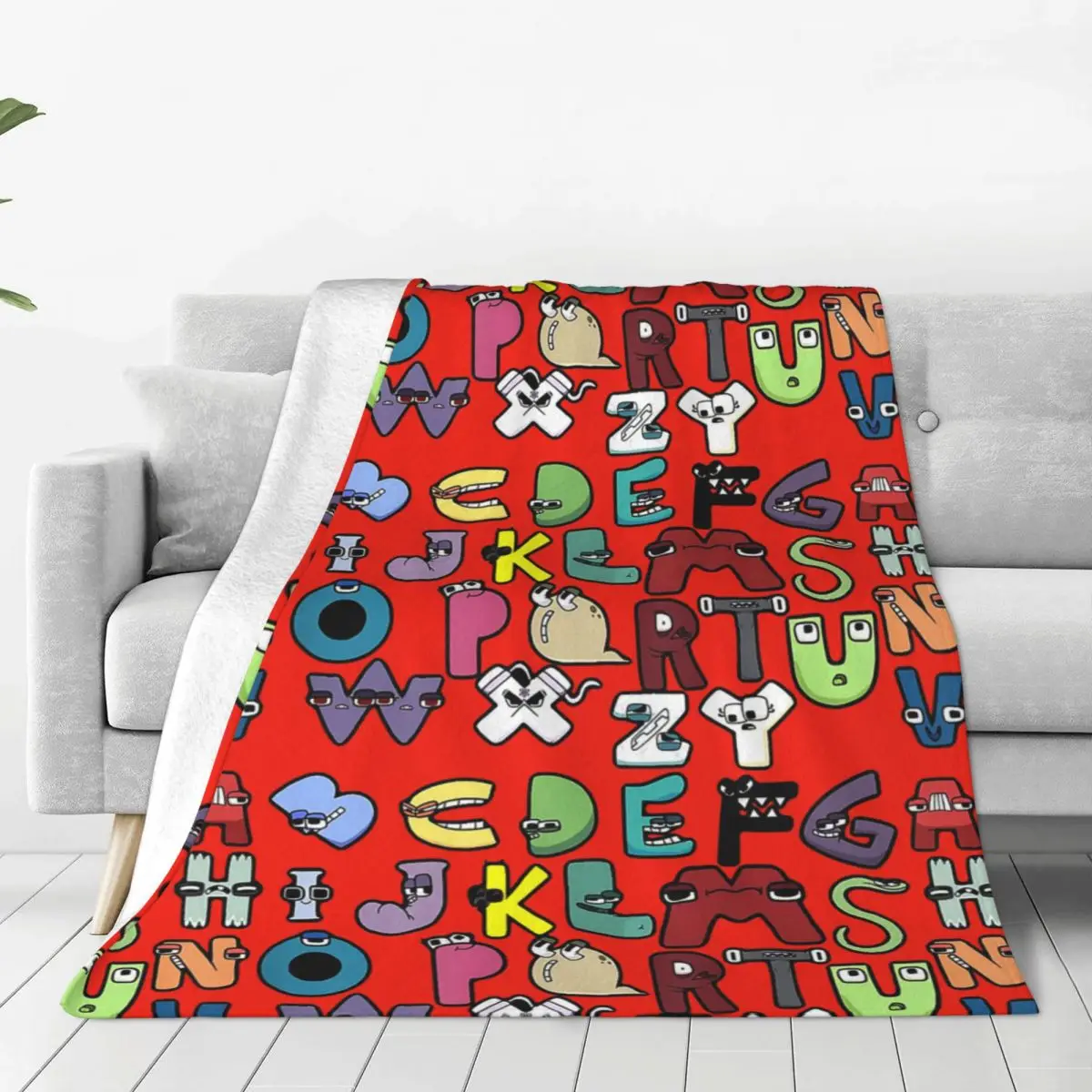 

Alphabet Lore Costume For Boys Flannel Throw Blankets Matching Learning 26 Letters Blankets for Sofa Office Soft Plush Quilt