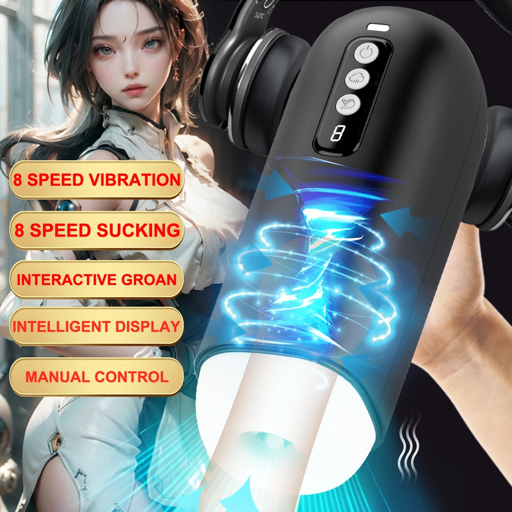 Automatic Masturbator for Men Sucking Vibration Blowjob Real Vagina Penis Oral Sex Machine Masturbation Cup Sex Toys for Adults