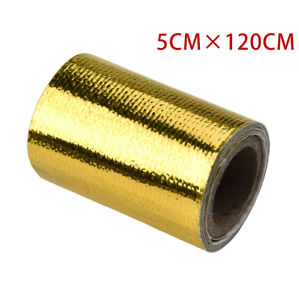 1 Roll Gold Thermal Exhaust Tape Air Intake Heat Insulation Shield Wrap Reflective Motorcycle Parts Heat Shield Wrap Tape