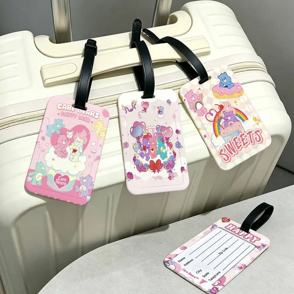 Cartoon C-Care B-Bears PVC Anti lost Luggage Identifier Tag Removable Information Card Holder Travel Baggage Tag