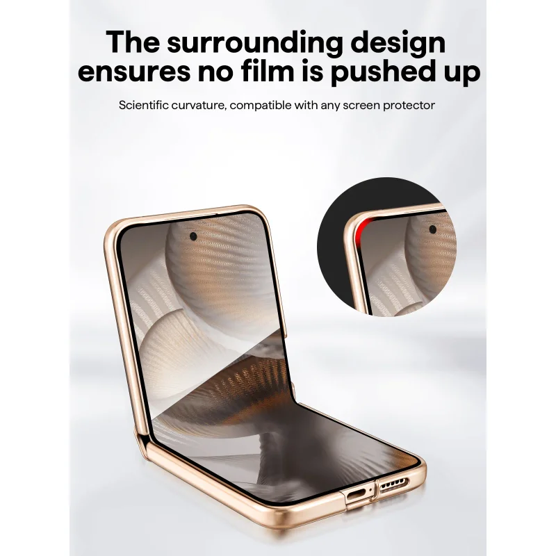 Etui na Xiaomi Mix Flip, wysokiej jakości skóra, automatyczny mechanizm odbicia, ochrona zawiasów sprężynowych, odporny na wilgoć, powłoka z wyraźnym uchwytem, etui z klapką. — zdjęcie produktu 4