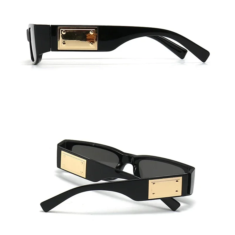Luxury Brand Designer Small Frame Rectangle Sunglasses Women For Men Trend Punk Classic Sun Glasses Vintage Metal Square Shades