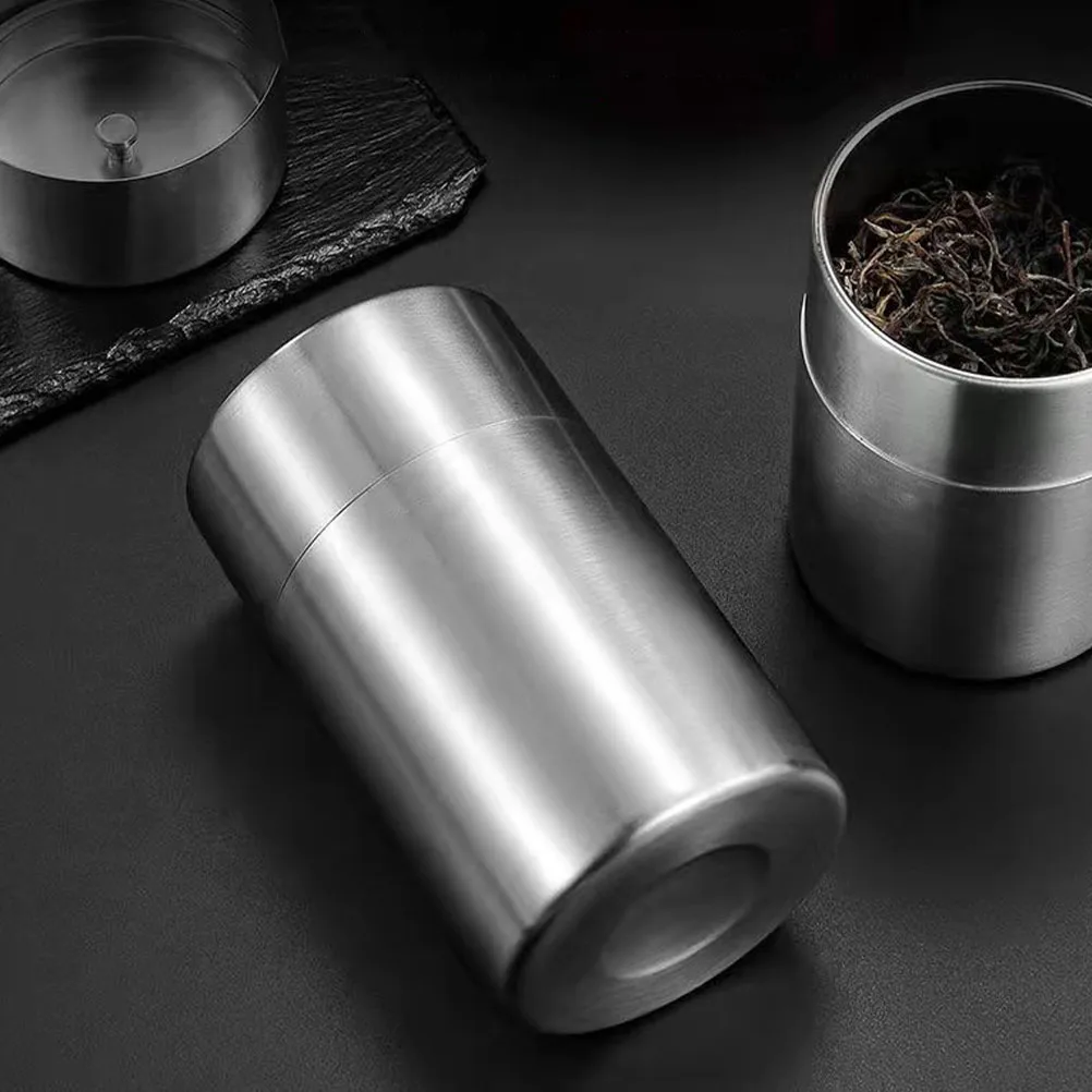 

Airtight Tea Sealed Canisters Stainless Steel Kitchen Storage Boxes Candies Snacks Container Dry Food Holder Premium