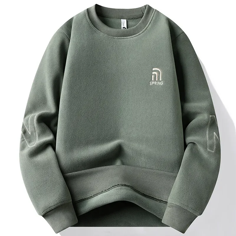 Fashion Thick Hoodie Mens Winter Fleece Pullover Men\'s Winter Clothes Elegant Luxury Brand White Green Pullovers
