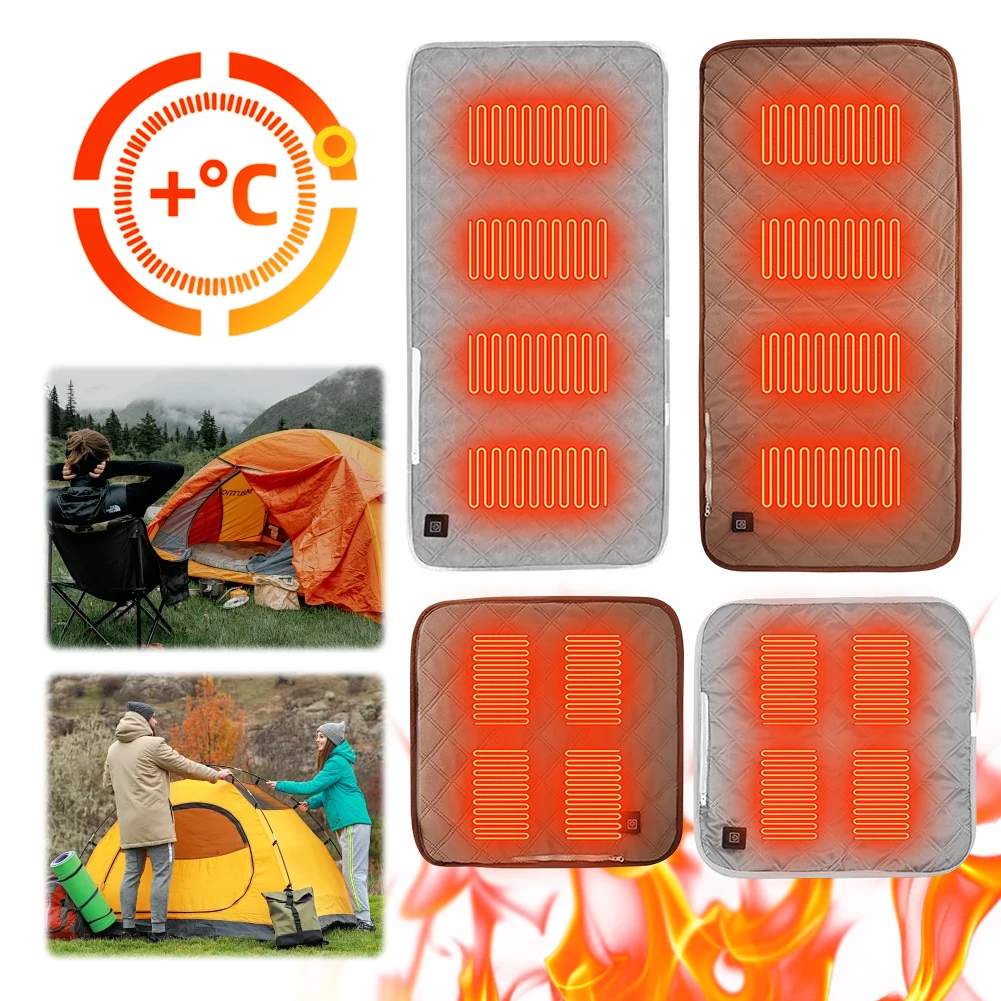 Electric Heated Seat Cushion USB Power Folding Heating Chair Pad 3 Levels Winter Warm Seat Pad for Park Stadium Car Travel