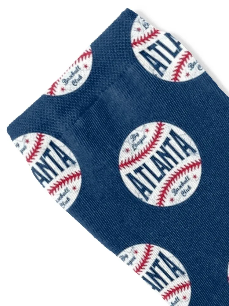 Atlanta Retro Big League Baseball - Navy Socks christmas gift christmas stocking warm winter Hiking boots Girl'S Socks Men's