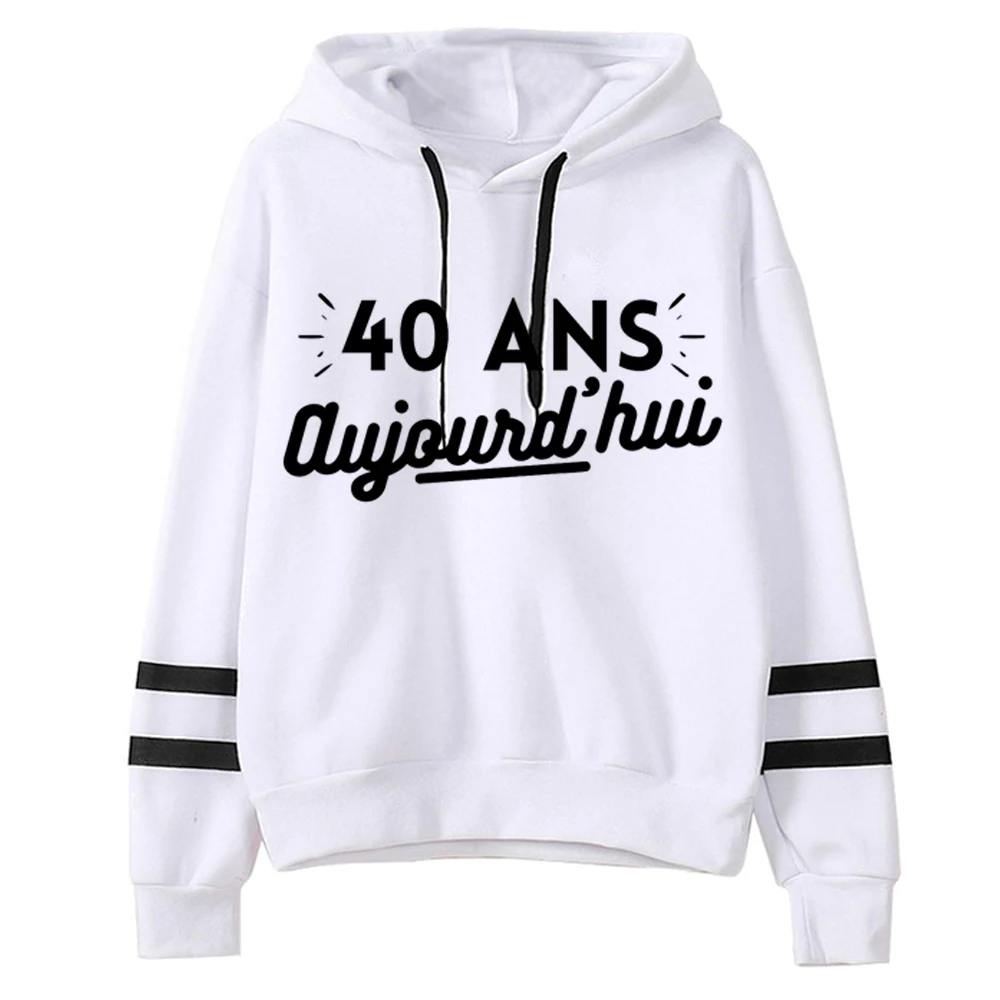 40 Ans 40th Years Birthday hoodie Japanese casual wear kawaii winter manga women hoddie pullover harajuku elegant graphic