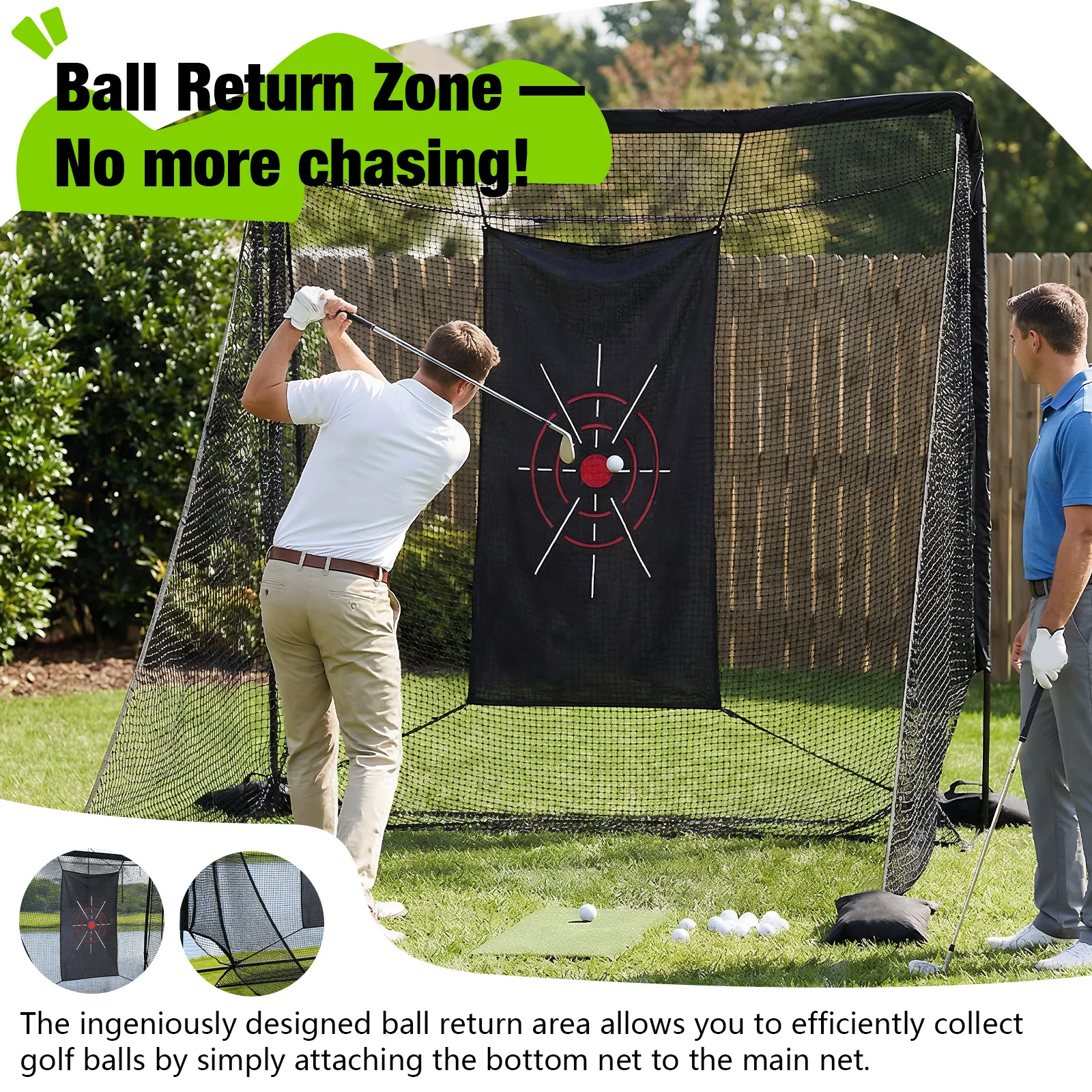 

Golf Net 10x7ft Heavy Duty Golf Practice Net with Side Barriers & Target Cloth for Backyard Driving Chipping/Garage Training