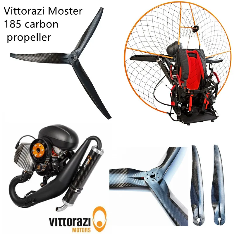 VITTORAZI-hélice de carbono MOSTER, 125cm, 130cm, 2 cuchillas, 3 cuchillas, paramotor, propulsor para parapente, mejor equilibrio