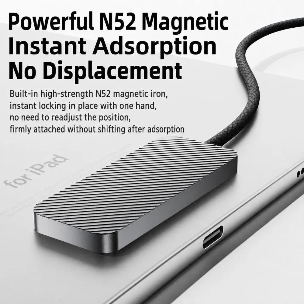 35W Fast Charging Charging Cable N52 Magnetic Nylon Braided USB-C Charging Cord for iPad Pro 13 inch 2024/2025 M4 M5