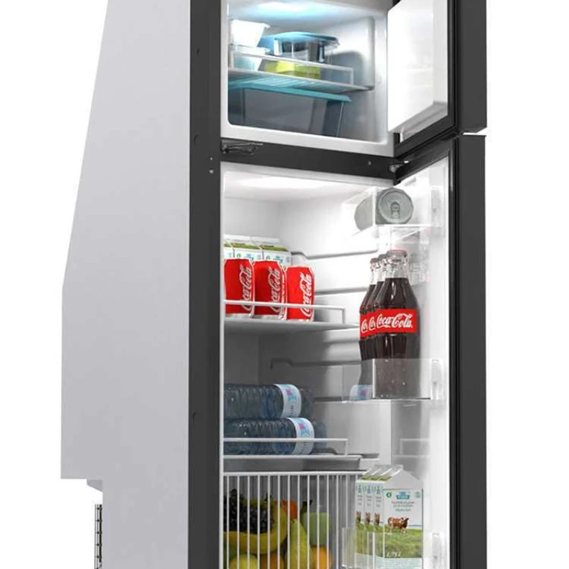 Car double door large freezing low power consumption compressor refrigerator stainless steel