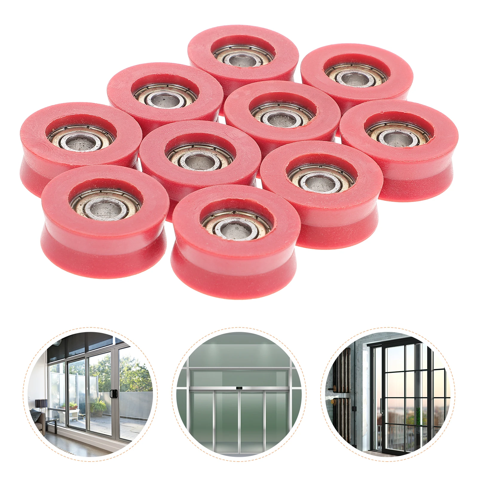 

10Pcs White PA6 U Sliding Patio Door Roller Bearing Wheel Pulley 12mm Diameter Sliding Door Hardware