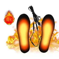 USB Electric Heated Shoe Insoles Free to Cut Foot Warmers Warm Washable Heat