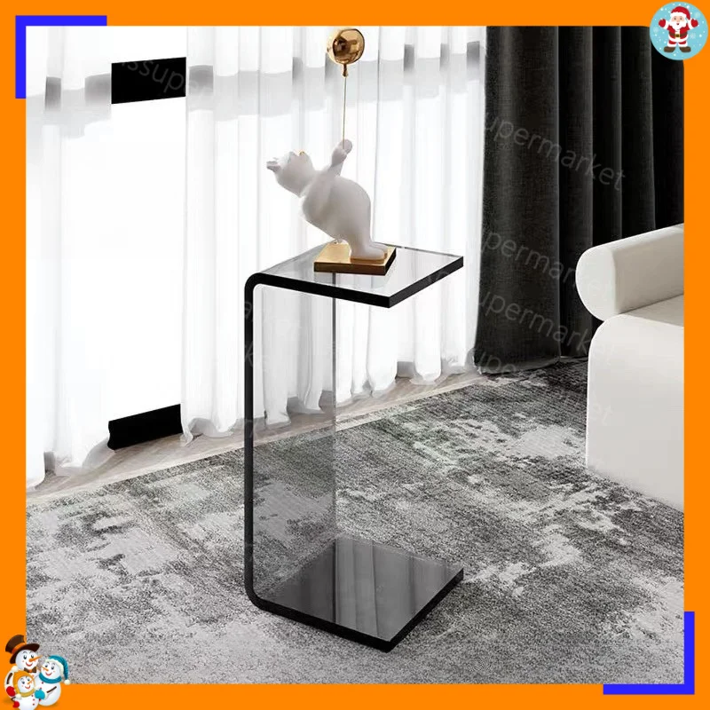 Multi-Scene Acrylic Side Table Modern Minimalist Sofa End Table for Living Room  Bedroom & Bay Window