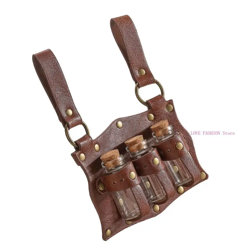 Halloween thời trung cổ Potion Chai Belt Belt Belt Vành đai thắt lưng cho các nhà giả kim và sát thủ cosplay Y166
