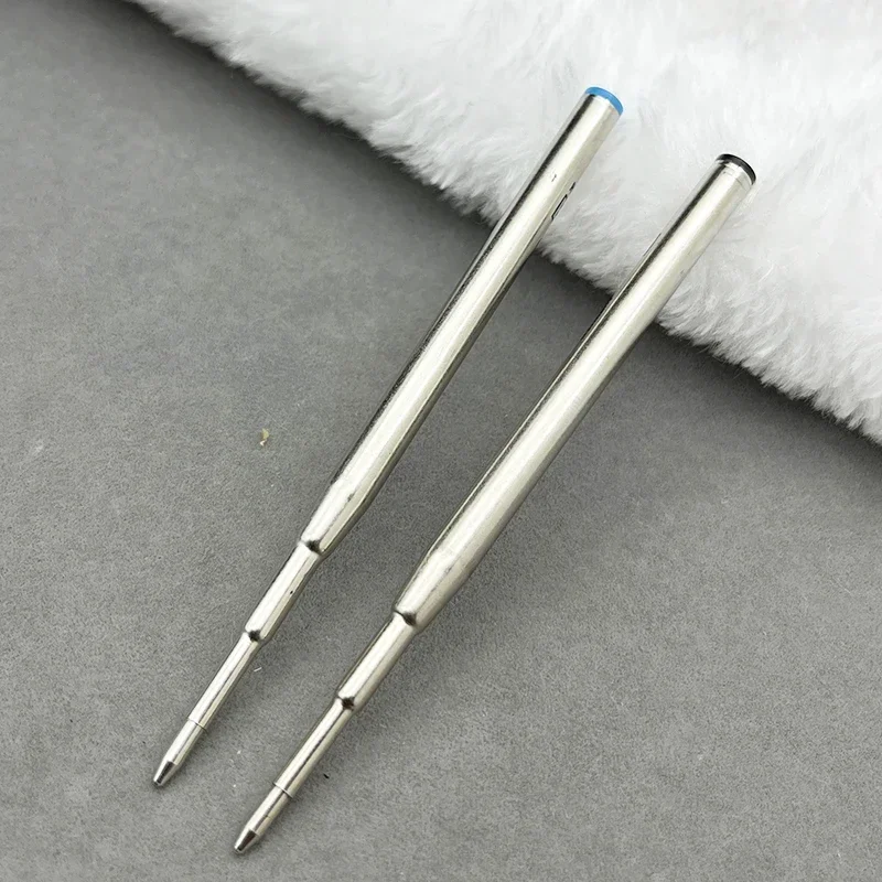 قلم حبر جاف معدني أزرق/أسود من يامالانج، نقطة كتابة متوسطة، عبوات حبر قياسية ناعمة، لوازم مكتبية