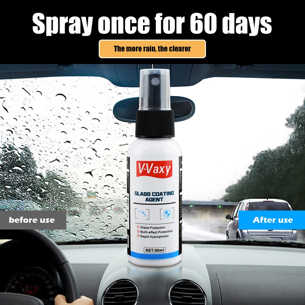 50ml Windshield Anti Fog Waterproof Rainproof Car Glass Hydrophobic Coating Side Mirror Window Maintenance Tools Auto Accessries