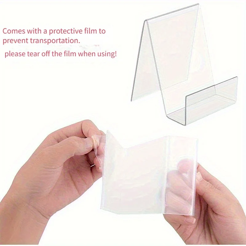 5pcs Transparent Acrylic Book Racks, Non-Slip Weight Bearing Book Stands, Home Library Office File Document Support Organizer