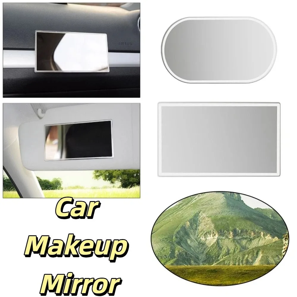 Stainless Steel Car Makeup Mirror High Clarity HD Mirror Sun-Shading Visor Mirror Self-Adhesive No Distortion