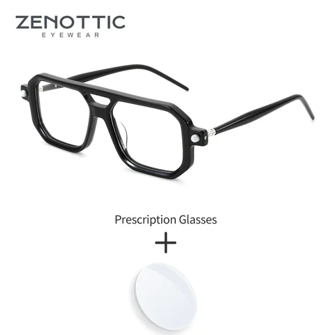 ZENOTTIC XXL Size Large Fit Aviator Glasses For Men Photochromic Progressive Lenses Acetate Prescription Frame