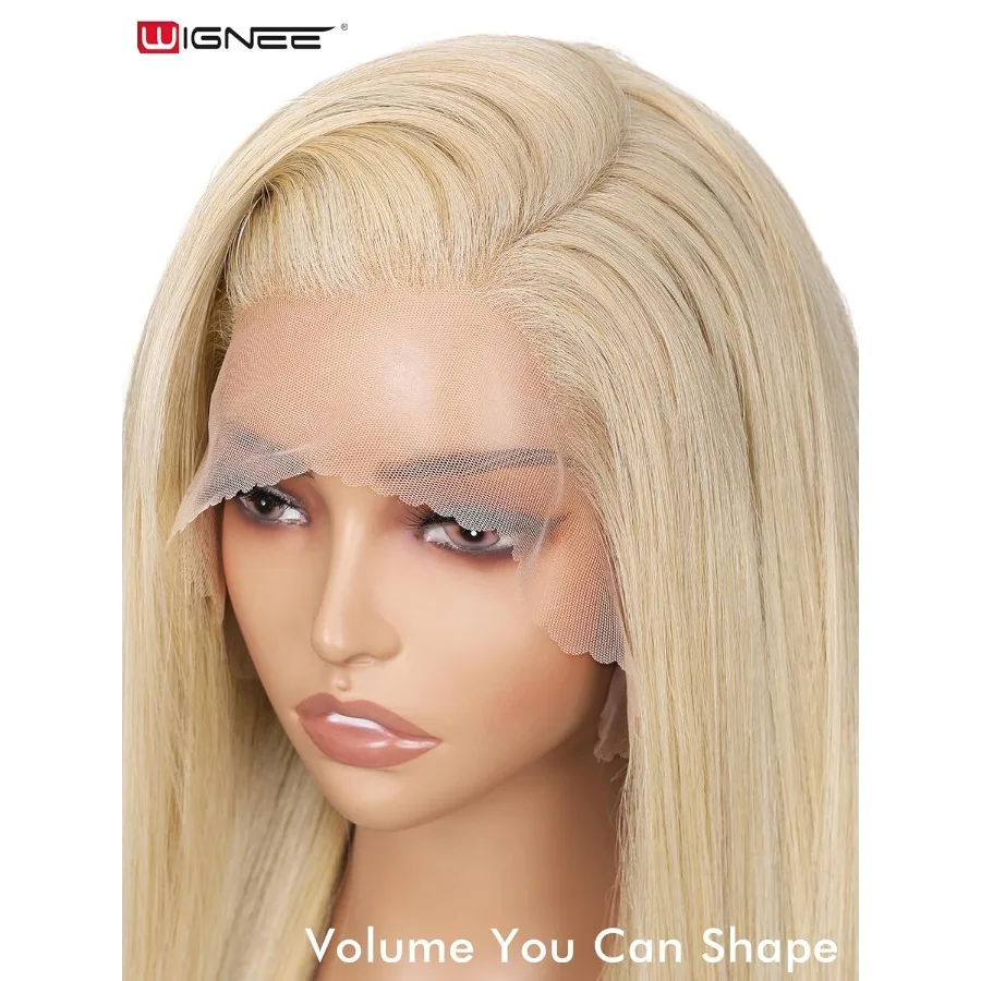 شعر مستعار صناعي بدانتيل أمامي 13x6 من WIGNEE 28 شعر مستعار أشقر مصنوع يدويًا باروكات أمامية من الدانتيل مع شعر كانيكالون فوتورا ضخم Lo