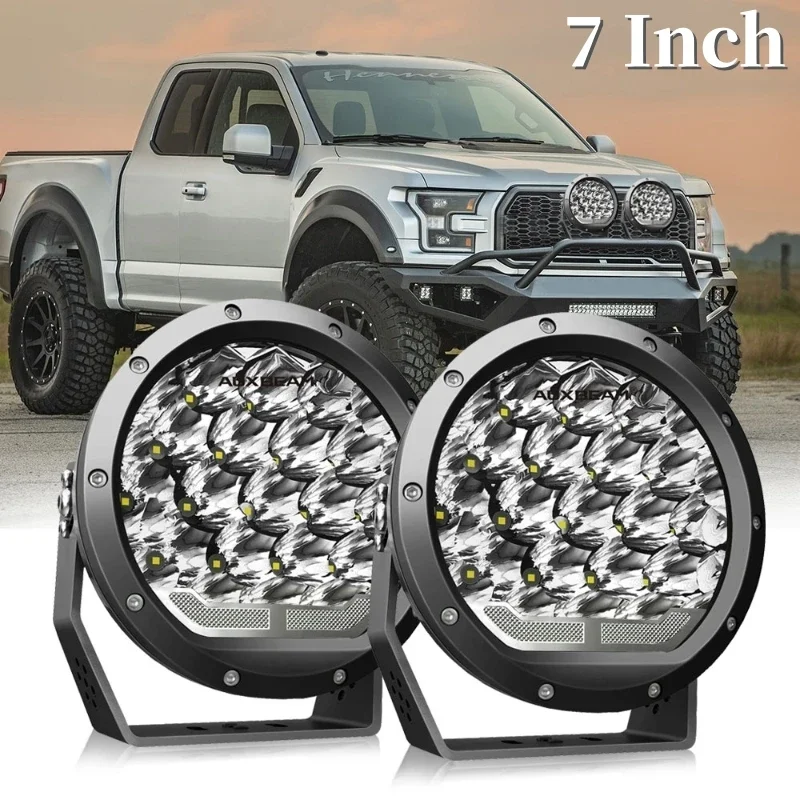 

7inch Car Round LED Driving Lights Waterproof Spotlight Work Lamp Daytime Running Light For Pickup/Offroad (White Light)