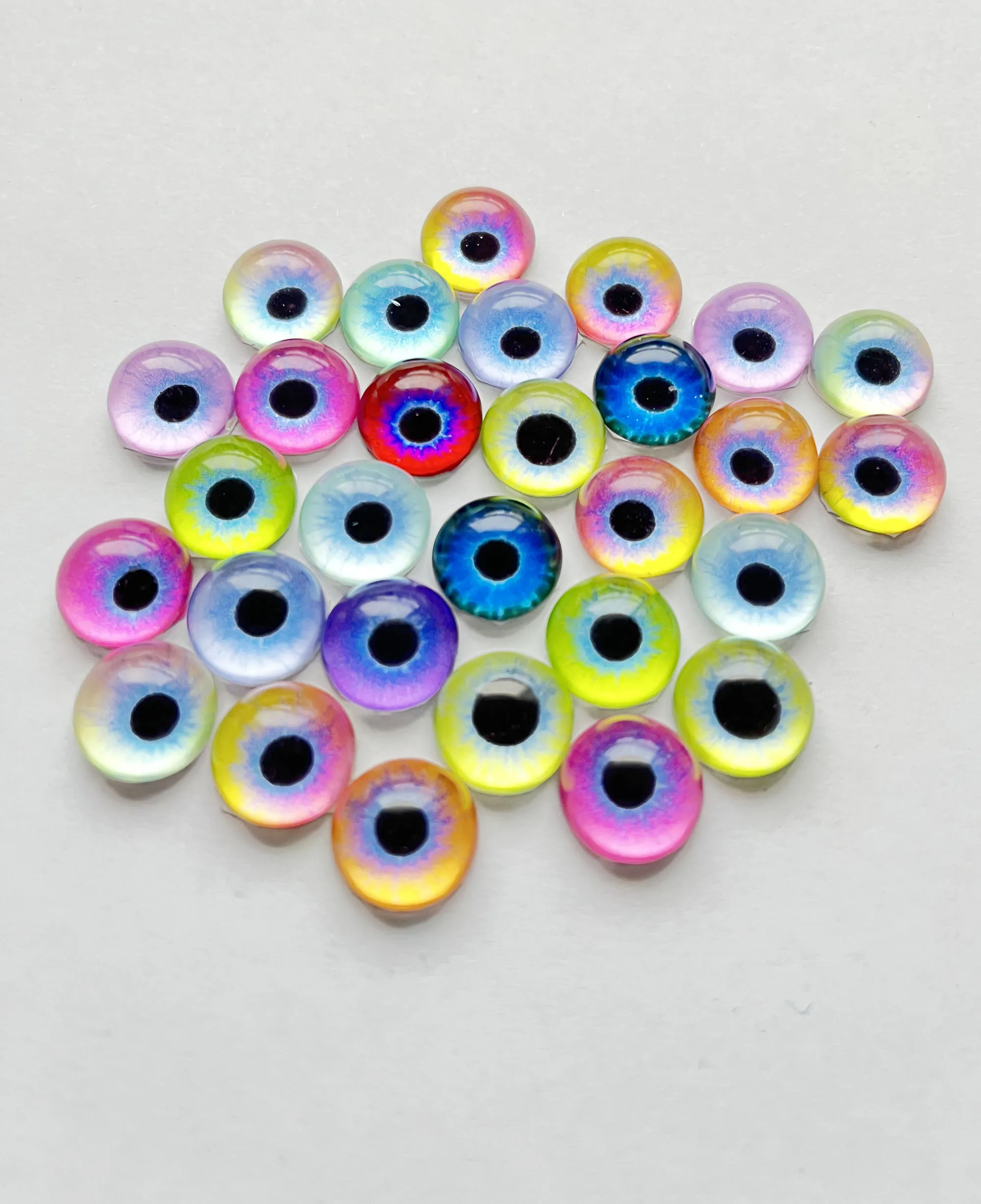 10pair/lot 10mm  12mm13mm 14mm 15mm 16mm 18mm 20mm 25mm mix color  new animal  half round toy  eyes flat back glass beads