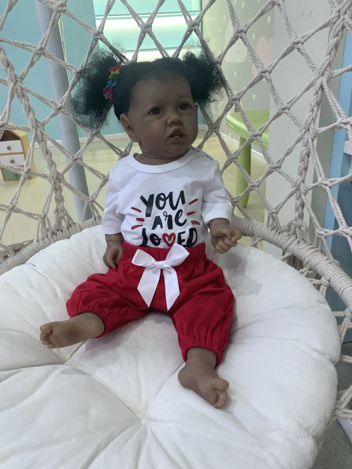 

saskia Dark Skin 55 CM Lifelike Reborn Dolls Realistic Full Silicone Baby Bebe Vinyl Newborn Girl Doll Princess Toddler Toy Gift