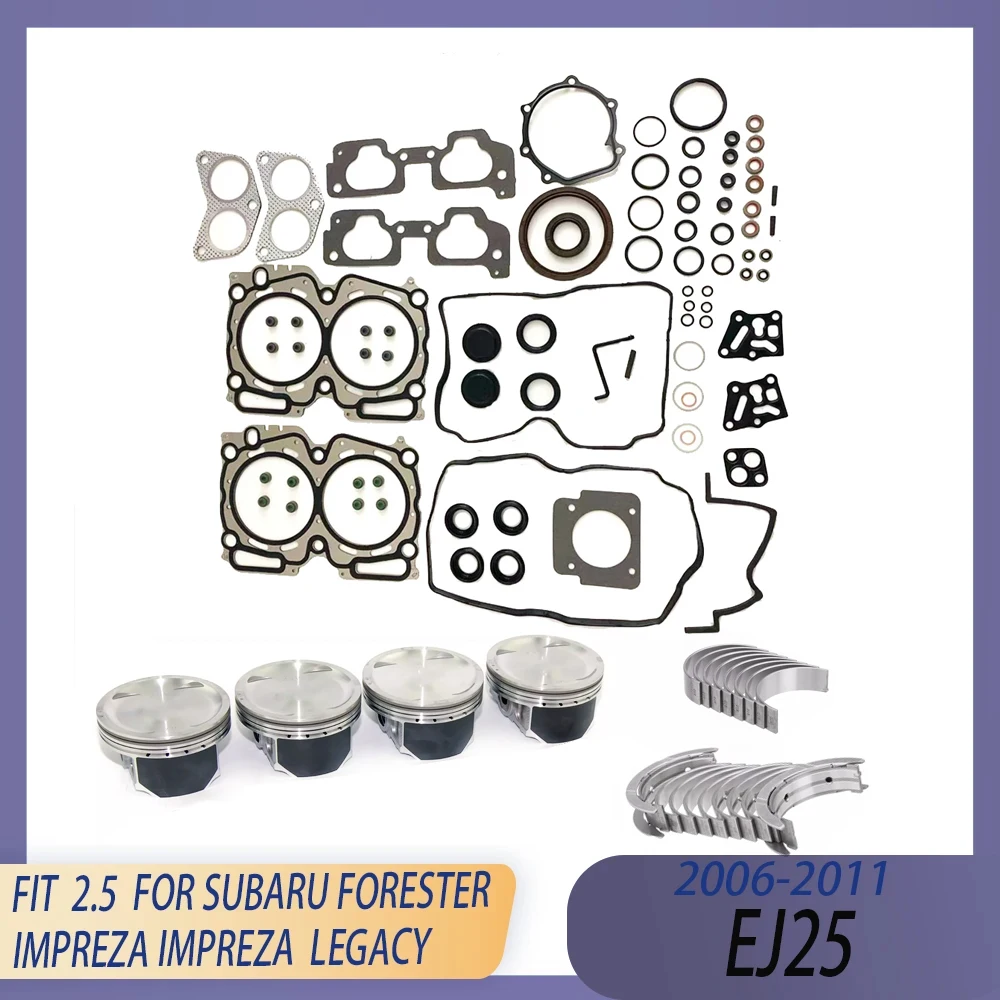 

STD 99.5mm Engine Full Gasket Set Bearing Piston & Rings Kit Fit 06-11 Gas EJ25 2.5 L For SUBARU FORESTER IMPREZA IMPREZA LEGACY