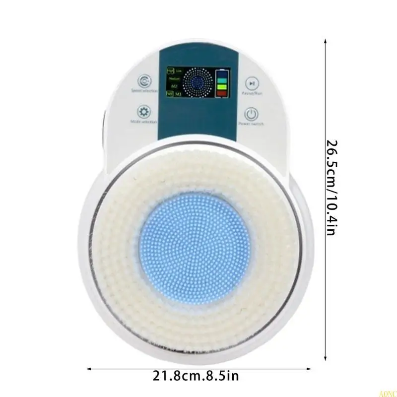 فرشاة استحمام كهربائية مثبتة على الحائط من A0NC، رأس 130 ملم، طريقتان للبشرة الحساسة