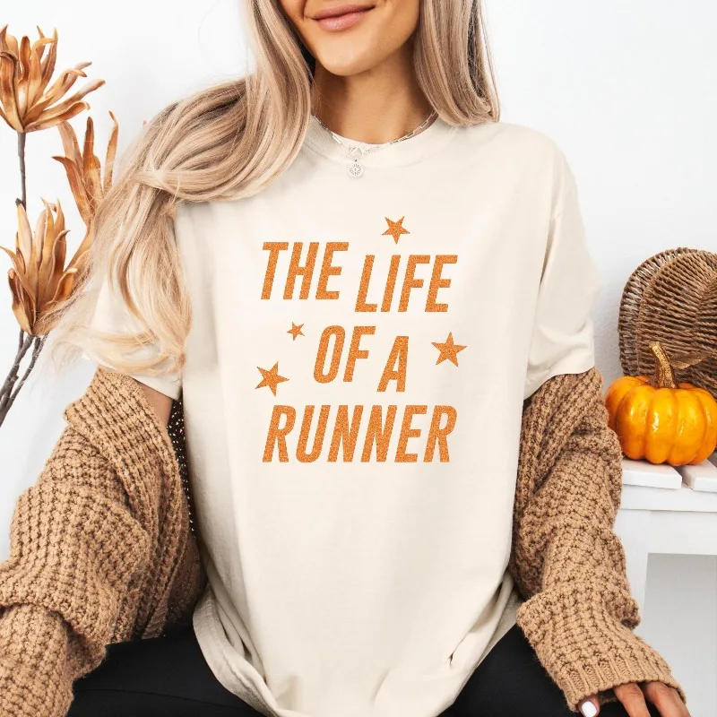 The Life Of A Runner Shirt Runner Girl TShirt Trendy Funny Running T-Shirt Marathon Jogging Gift for Runners Graphic Tee
