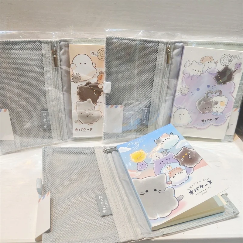 Stationery Set Including Multifunctional Storage Bag and Cute Cartoon Notebook Portable Document Holder with Protective Cover