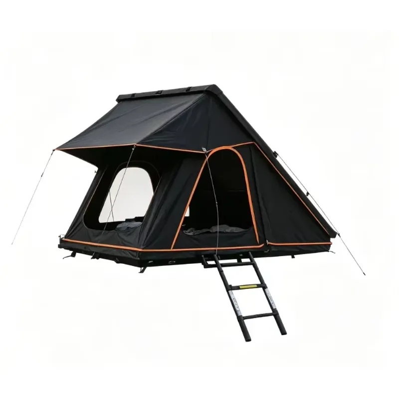 Outdoor Camping Car Rooftop Triangular Tent Hard Shell Ultra-thin Aluminum Honeycomb Base Mattress Pillow Telescopic Ladder