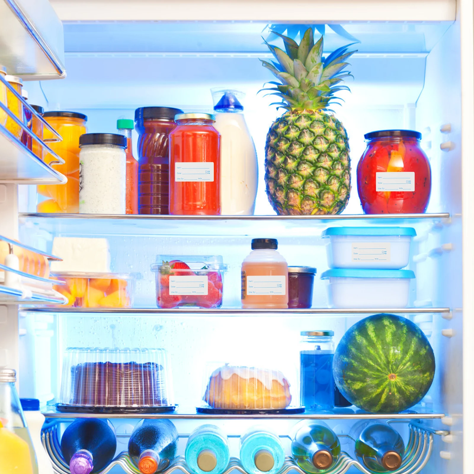 

Date Label Stickers Blue Food for Containers Fridge Date Kitchen Labels Food Freshness Assurance Easy Application Removal Home