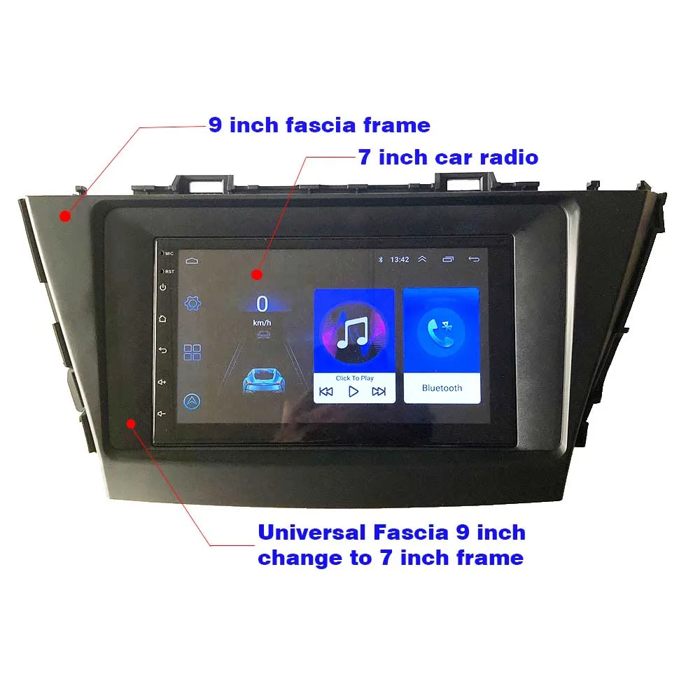 

2 Din Universal Fascia 9 Inch Frame Change To 7 Inch Car Radio Fascia Frame Car DVD ABS+PC Frame Dash Kit Installation Trim
