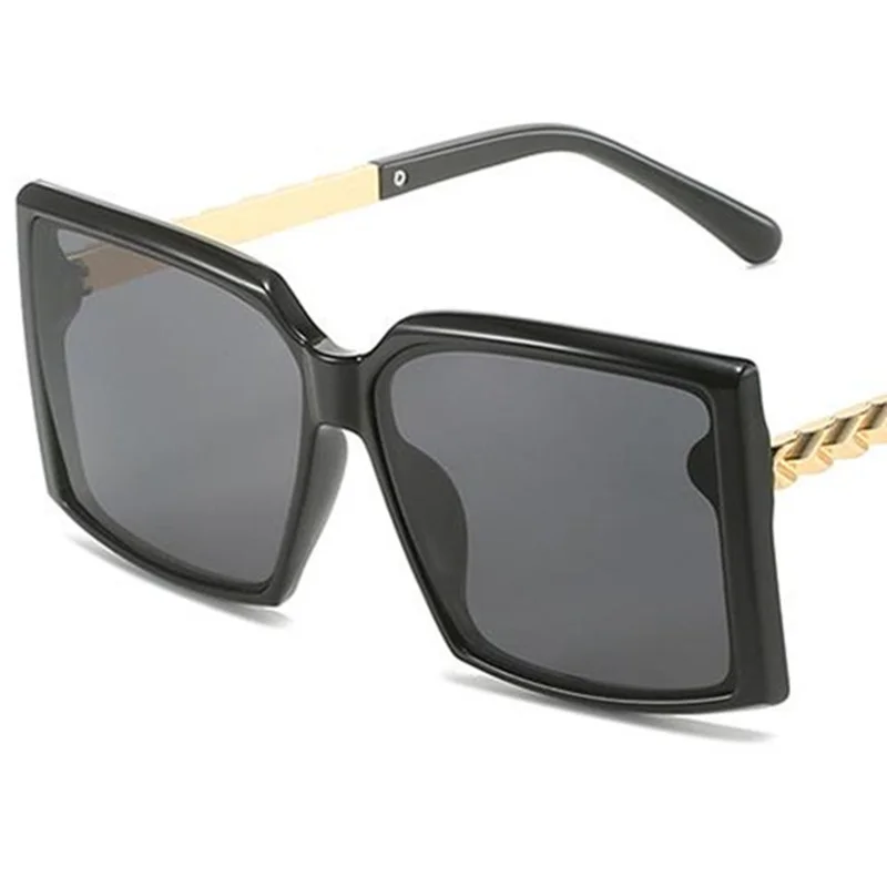 

Fashion Sun Glasses Simplity Anti-UV Spectacles Oversize Frames Eyeglasses Simplity Google Personality Chain Temples Sunglasses
